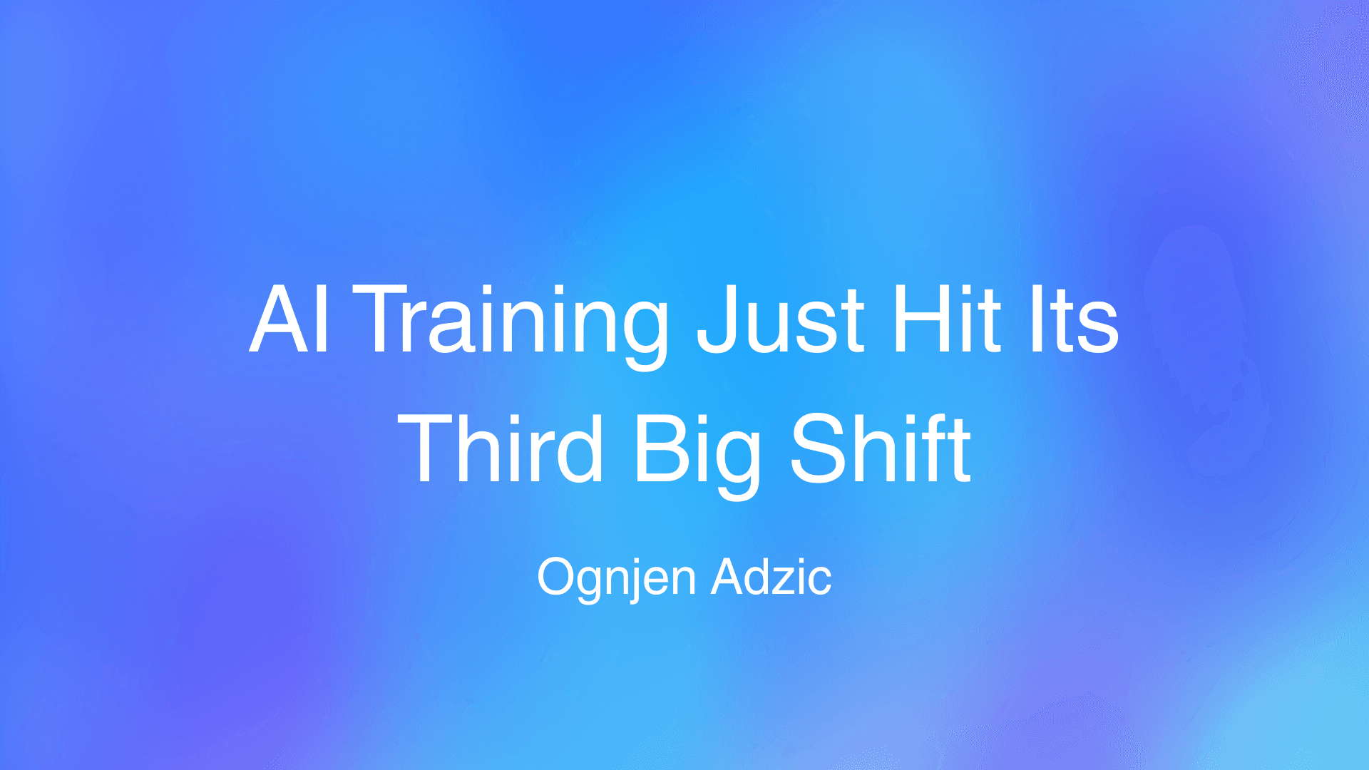 AI Training Just Hit Its Third Big Shift cover image